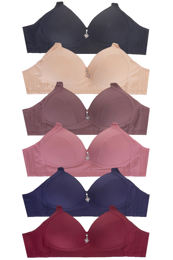 Textured Pattern Wireless Full Cups Bra