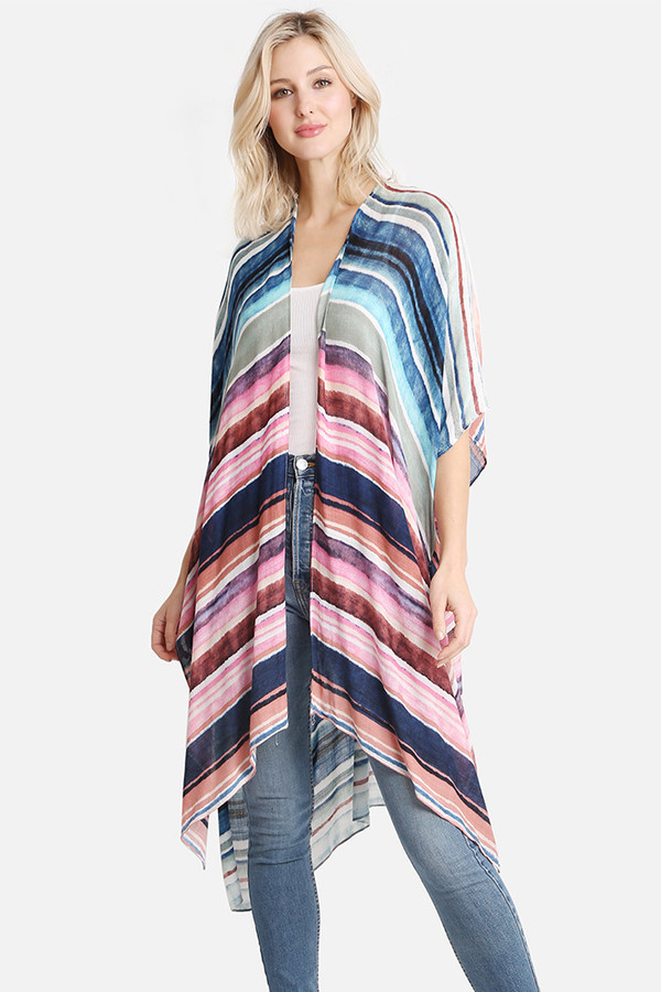 Stripe multi color pattern cover up
