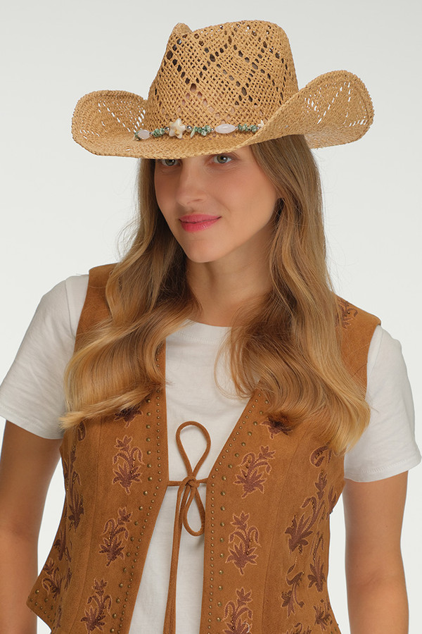 CC BEANIE Starfish and Bead Band Pattern Paper Cowboy Hat