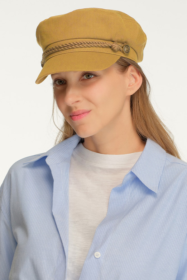 CC BEANIE Rope with Button Deco Solid Color Cotton Fish Man Cap
