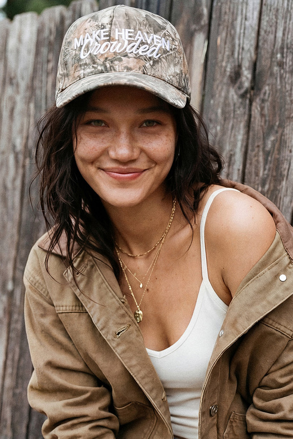 CC BEANIE MAKE HEAVEN CROWDED Letter Embroidered Baseball Cap Trucker Hat
