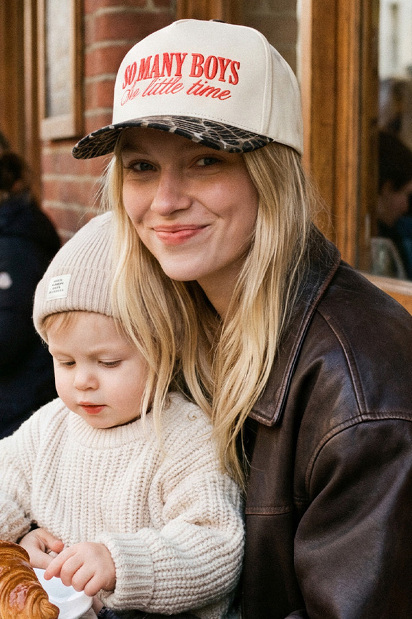 CC BEANIE SO MANY BOYS SO LITTLE TIME Letter on Two Tone Baseball Cap Trucker Hat