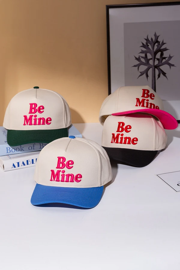 BE MINE Letter Embroidered on Two Tone Trucker Hat Baseball Cap