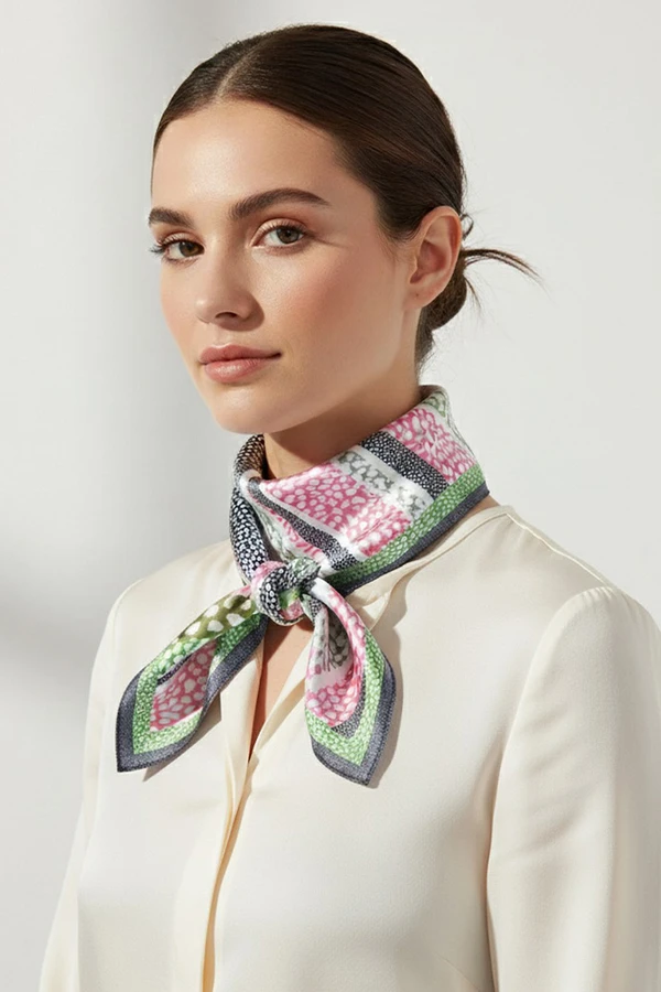 Abstract Leopard Pattern Print Light Weight Silky All Season Bandana Scarf