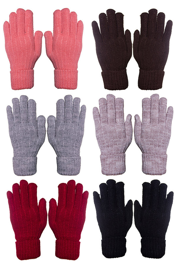 Solid Color Sherpa Lining Knit Winter Gloves