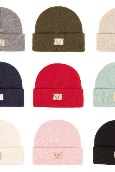 C.C CLASSIC RIB BABY PATCH BEANIE-BABY-HTM-1 - HANA WHOLESALE