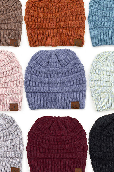 C.C SOFT YARN KNIT BEANIE-HAT-888 - HANA WHOLESALE