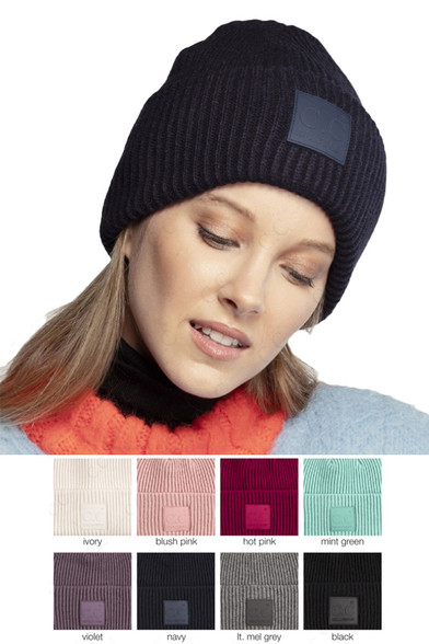 Geometric Knit Faux Fur Pom Beanie HAT2298 –