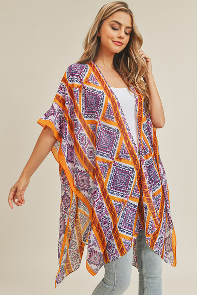 TRIBAL PATTERN KIMONO-MS0213 - HANA WHOLESALE