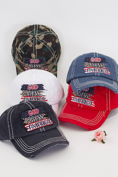 GOD BLESS AMERICA VINTAGE BASEBALL CAP 
