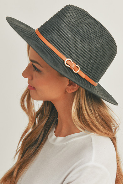 Black Chain Band Panama Hat