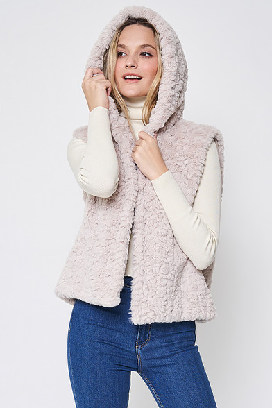Faux Fur Hooded Vest