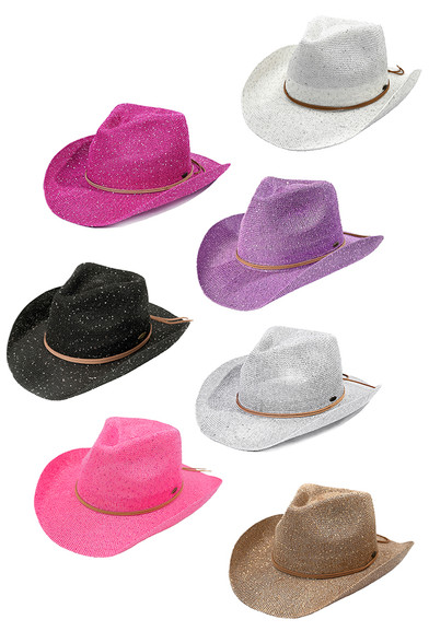 C.C Kids Suede String Band Sequin Cowboy Hat-KD-CBC-03 
