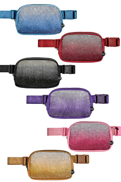 C.C Ombre Rhinestone Fanny Pack-BGS4284 - HANA WHOLESALE