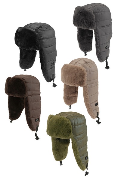C.C Padded Faux Fur Trapper Hat-TRS4489 - HANA WHOLESALE