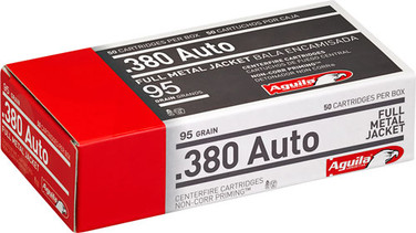 Aguila 380 Acp 95gr Fmj-rn - 50rd 20bx/cs