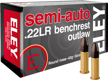 Eley Outlaw Semiauto Benchrest - 22lr 42gr 50rd 100bx/cs