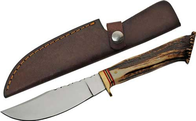 Szco Steel Stag 5" Stag Hunter - Deer Antler Handle Ss Blade