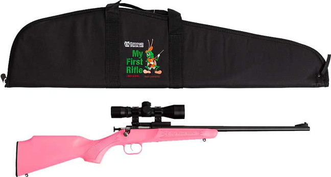 Crickett Rifle G2 22lr Blued/ - Pink Synth W/scope And Case