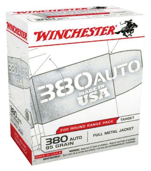 Winchester Usa 380 Acp 95gr - Fmj-rn 200rd 5bx/cs