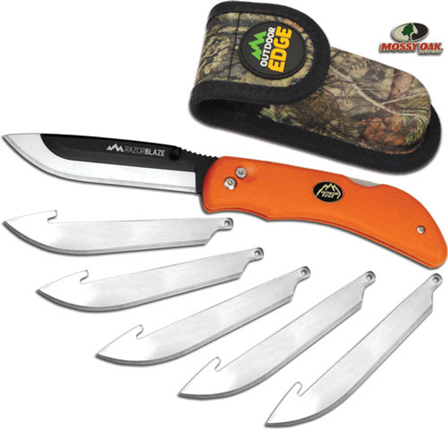 Outdoor Edge Razor Blaze 3.5" - Folder W/6 Blades Orange Hndl