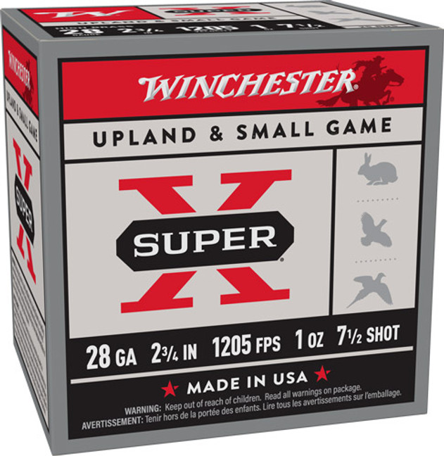 Winchester Super-x 28ga 2.75" - 1oz #7.5 1205fps 25rd 10bx/cs