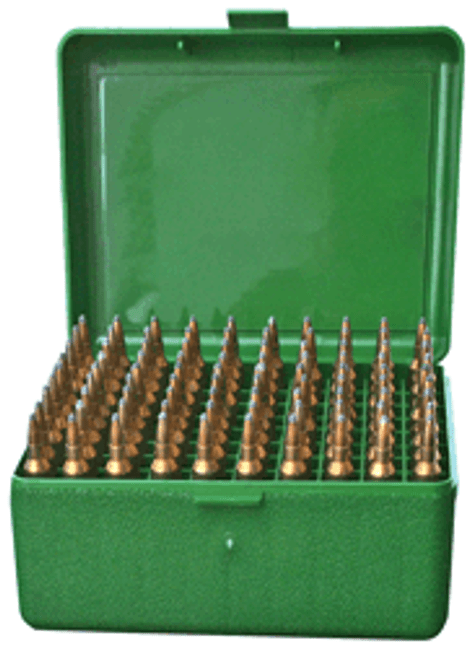 Mtm Ammo Box Medium Rifle - 100-rounds Flip Top Style Grn