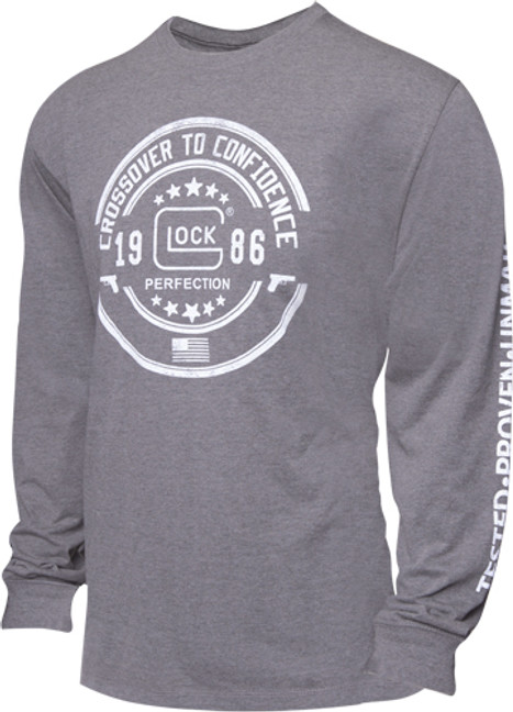 Glock Oem Crossover Long Slve - T-shirt Grey Small