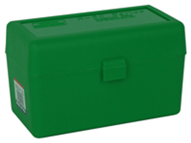 Mtm Ammo Box Magnum Rifle - 50-rounds Flip Top Style Green