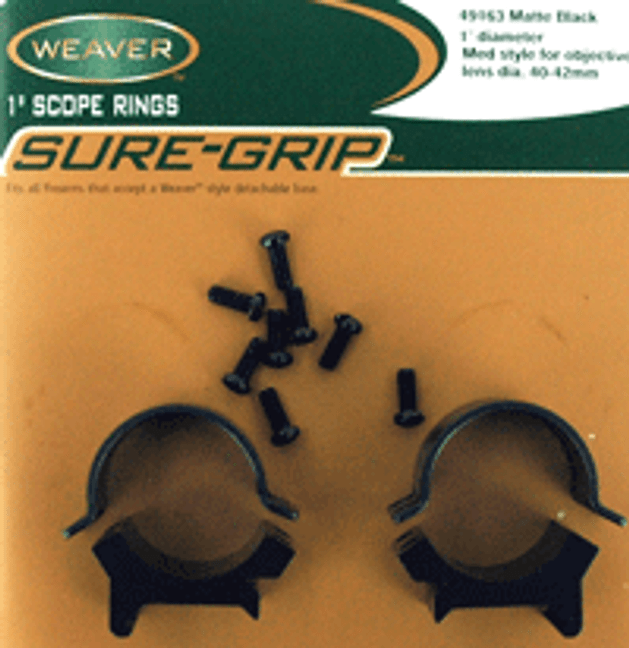 Weaver Rings Detachable Top - Mount Sure-grip 1" Med Matte