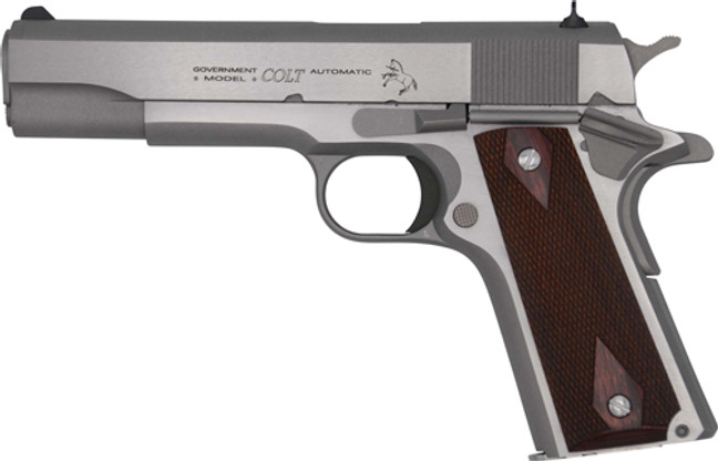 Colt 1911 45acp 5" Fs 7-shot - Stainless Rosewood