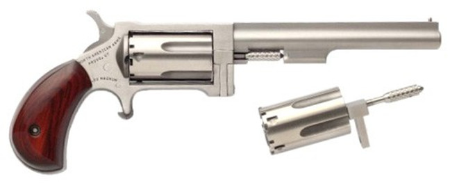 Naa Sidewinder 22lr/22wmr 4" - Swingout Cylinder S/s Mat Wood