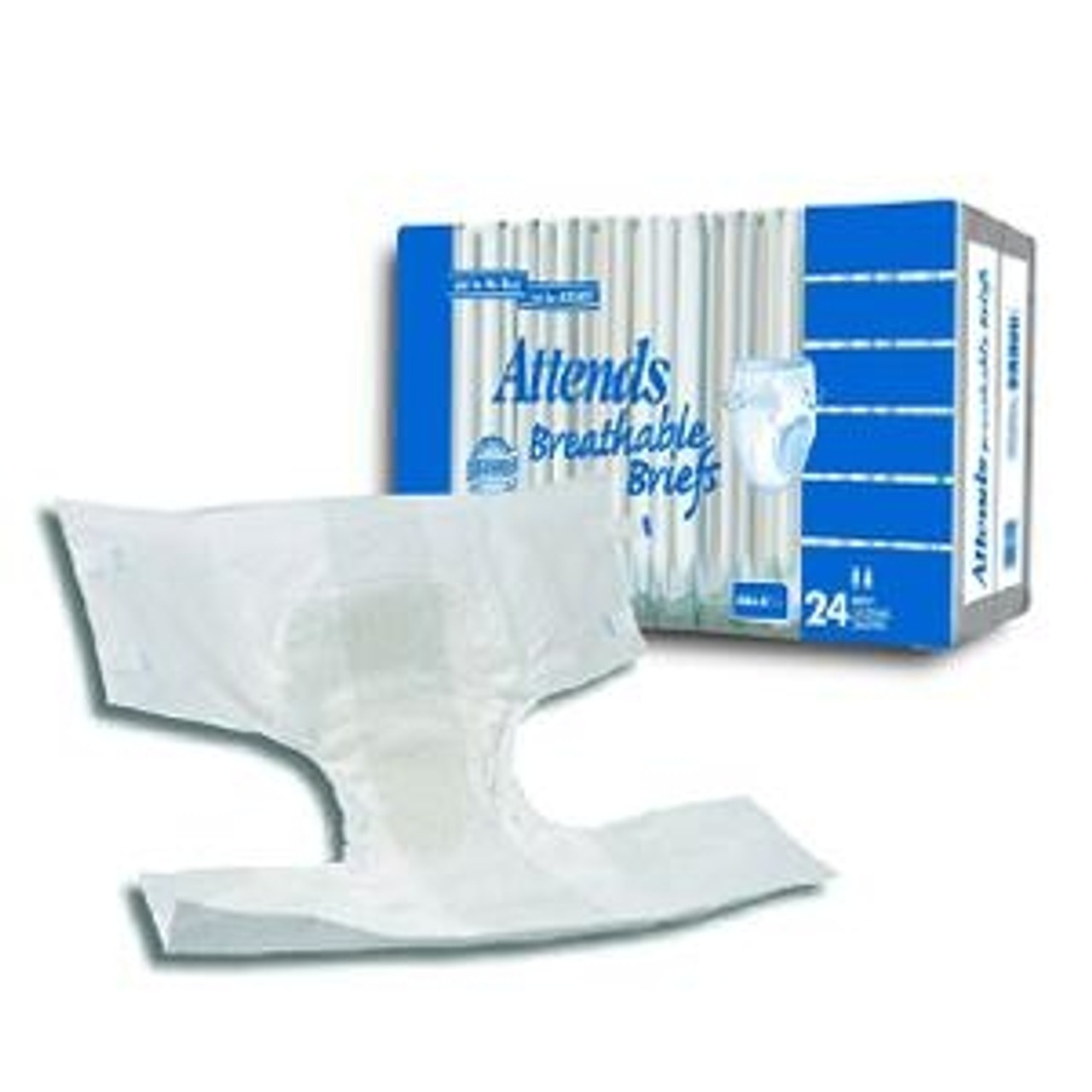 Attends Extra Absorbent Breathable Briefs, Medium, Pack/24