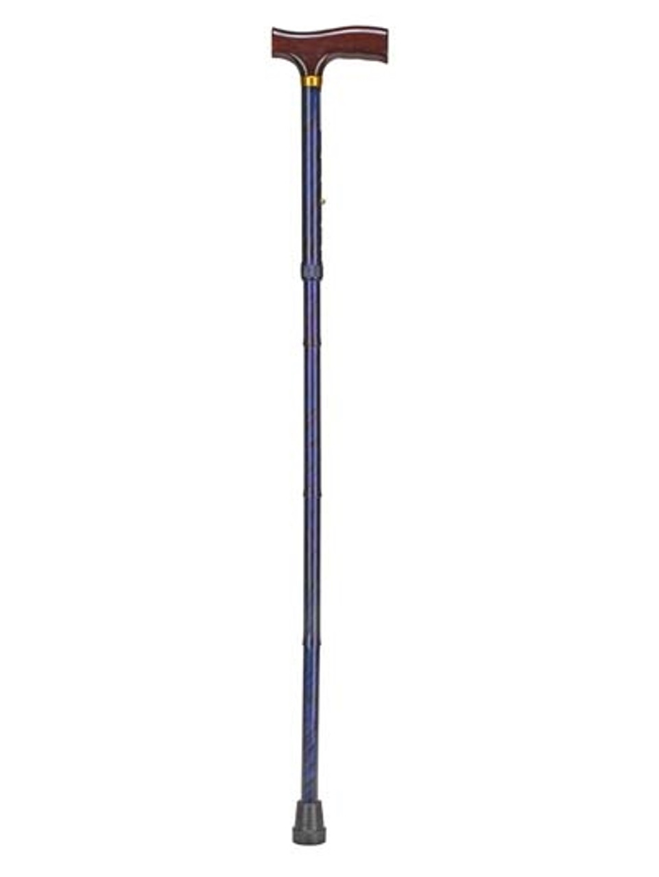 Adjustable Folding Fancy Cane with Derby Top Wood Handle