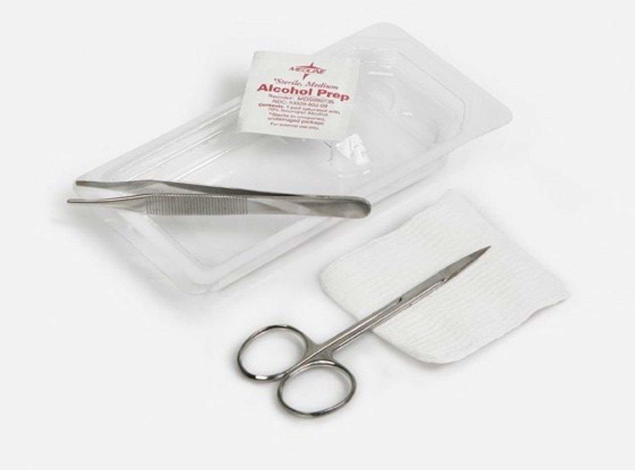 Suture Removal Trays w/ Metal Iris & Adson Forceps