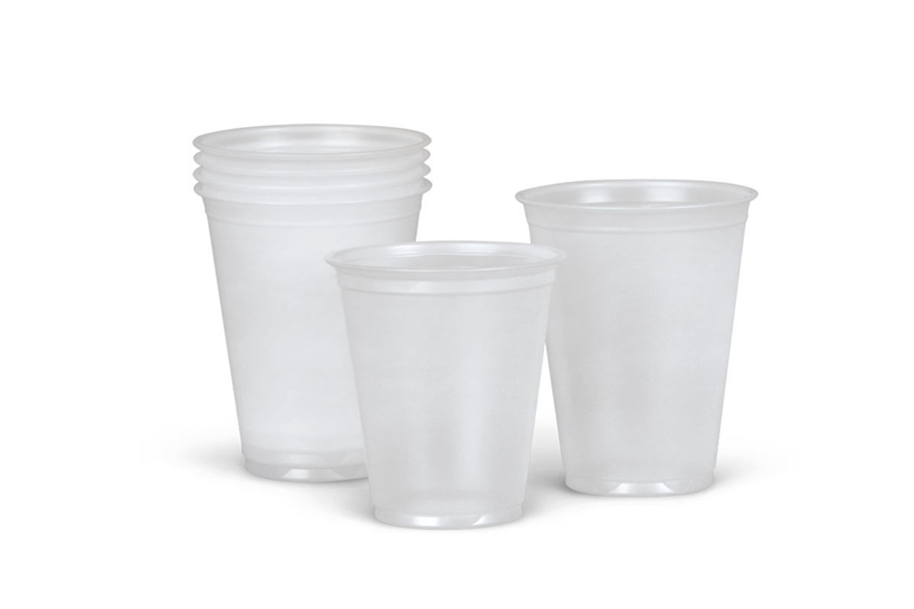 Graduated Disposable Cold Plastic Drinking Cups, Translucent