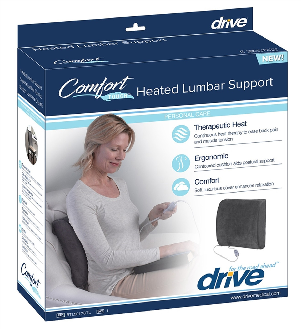 Treksafe Automotive Heated Lumbar Support Cushion