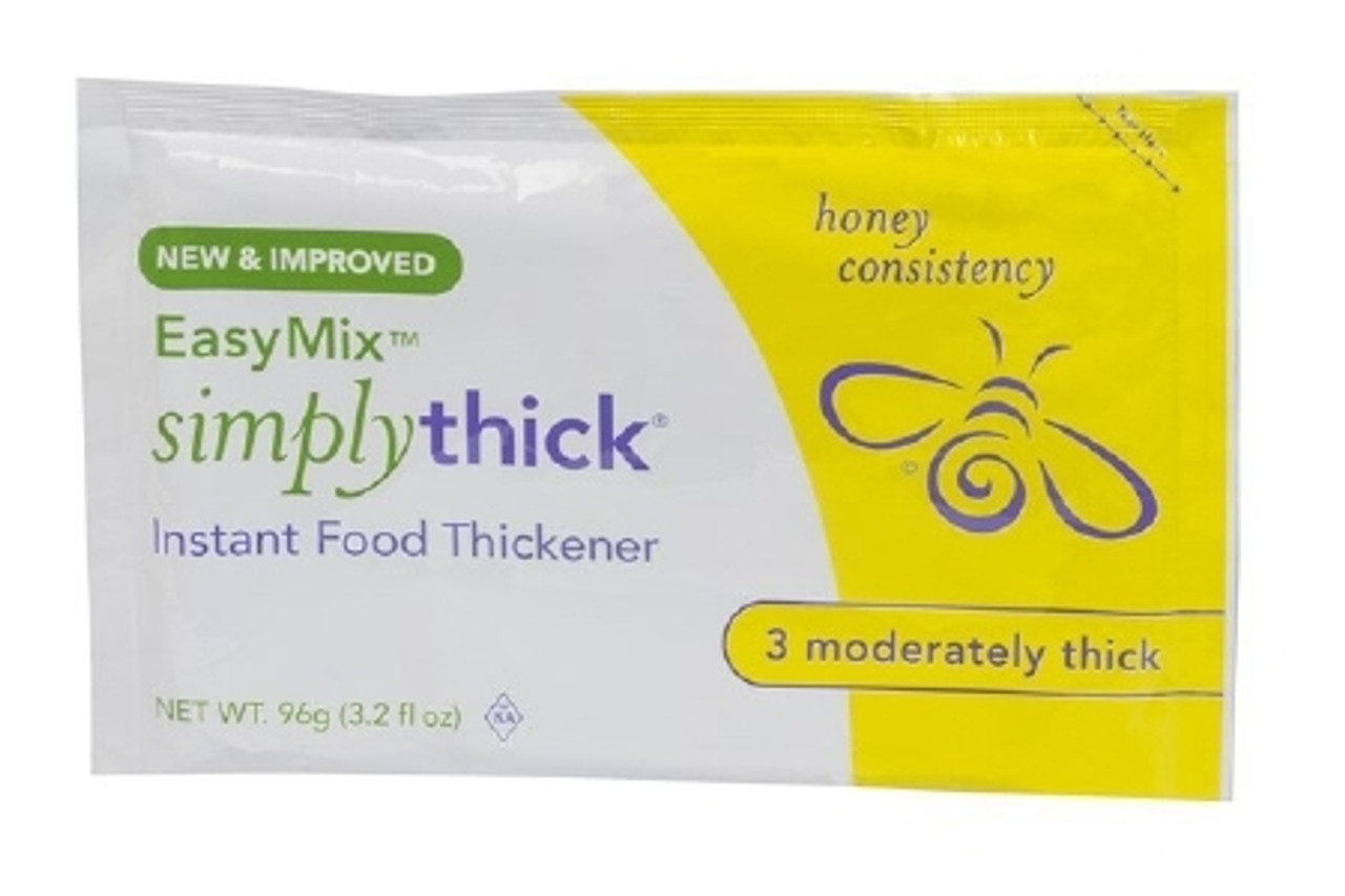 Food and Beverage Thickener SimplyThick Easy Mix 96 Gram Individual Packet  Unflavored Gel Honey Consistency