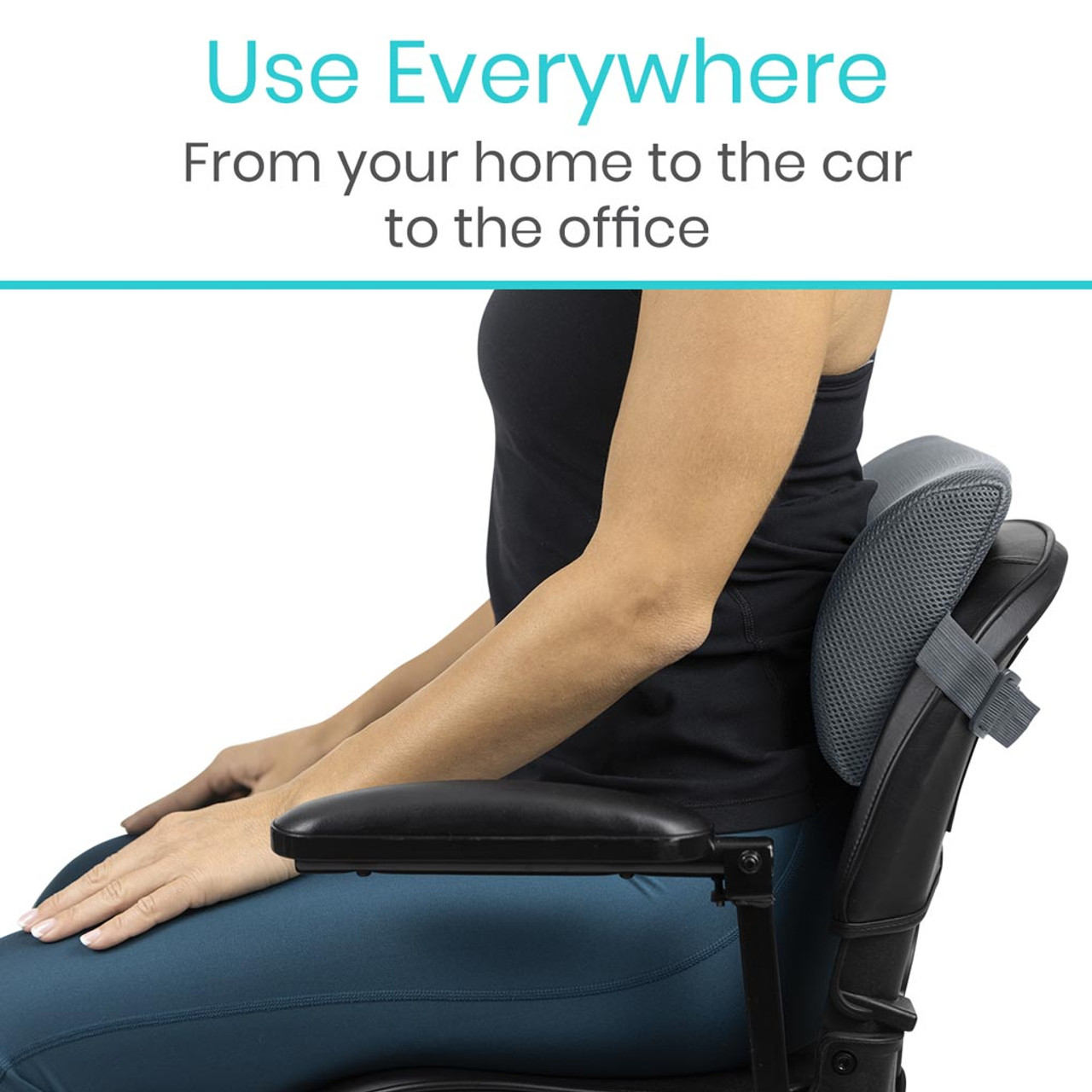 Vive Lumbar Roll - Cushion Support Pillow for Lower Back Pain Relief in Car