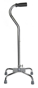 Carex Small Base Quad Cane with Soft Grip Derby Handle