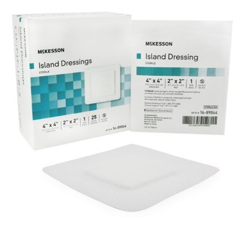 Adhesive Dressing McKesson Polypropylene Rayon Square White Sterile