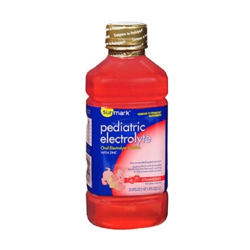 Pediatric Oral Electrolyte Solution Sunmark Strawberry Flavor 33.8 Oz. Bottle Ready to Use
