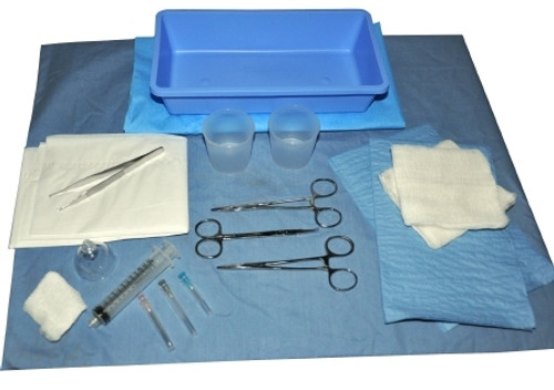 Laceration Tray with Splash Guard
