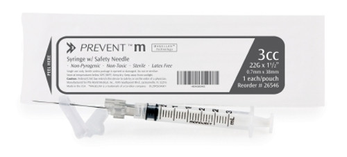 SOL-CARE 1ml TB Safety Syringe w/Fixed Needle 25G*5/8 [Pack of 100]- AHP  Medicals