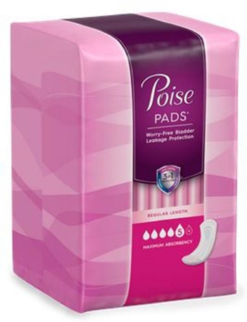 Bladder Control Pad Poise 14.3 Inch Length Heavy Absorbency Absorb-Loc One Size Fits Most Female Disposable