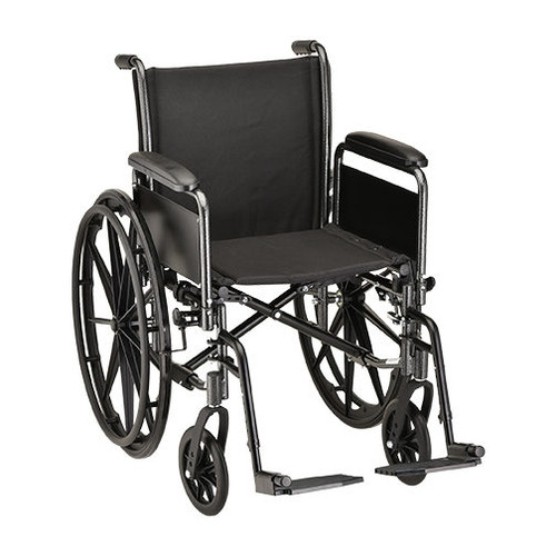 16 Inch Steel Wheelchair Detachable Arms & Footrests