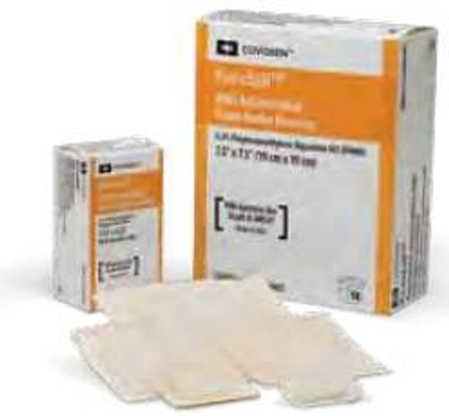 Antimicrobial Foam Dressing Kendall AMD Rectangle Adhesive with Border Sterile