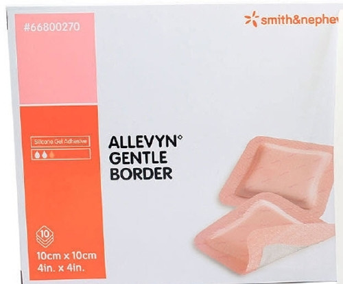 Silicone Foam Dressing Allevyn Gentle Border Square Silicone Gel Adhesive with Border Sterile