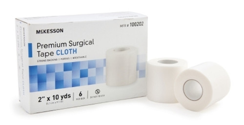 Medical Tape McKesson High Adhesion Silk-Like Cloth White NonSterile