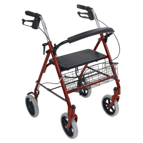Steel 4 Wheel Rollator with Fold Up Removable Back Support